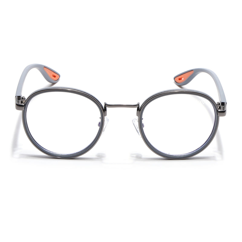 Pilot | Silver & Black Round Eyeglasses for Men & Women | 2