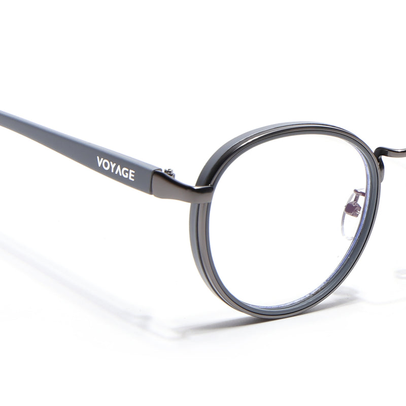 Pilot | Silver & Black Round Eyeglasses for Men & Women | 2