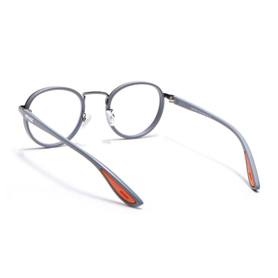Pilot | Grey Round Eyeglasses for Men & Women | 2#MG6669-C2