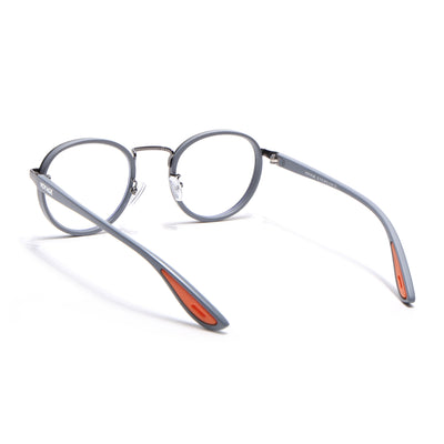 Voyage Silver & Black Round Eyeglasses for Men & Women (2#MG6670-C3)