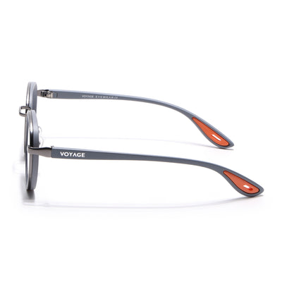 Pilot | Silver & Black Round Eyeglasses for Men & Women | 2#MG6670-C3