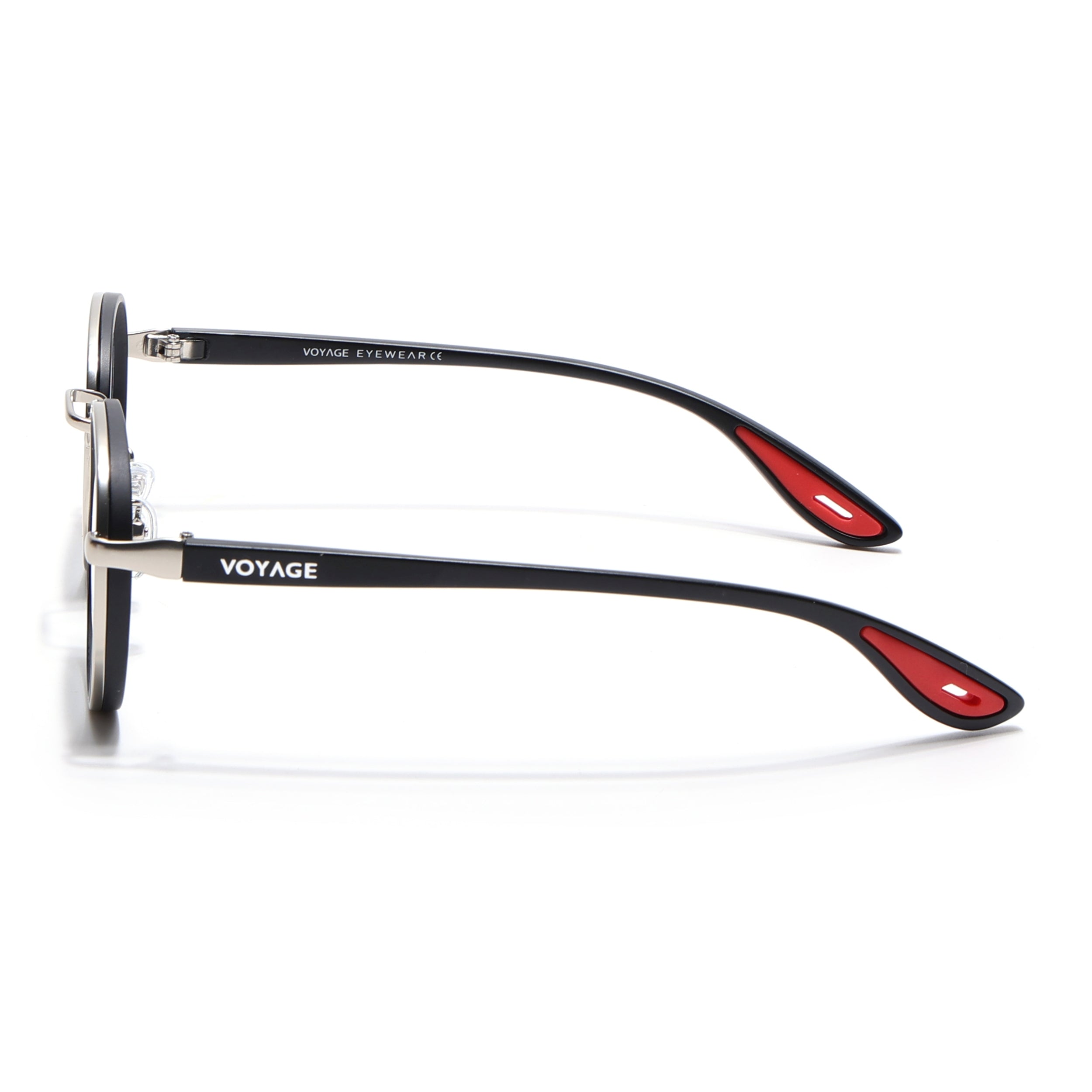 Pilot | Silver & Black Round Eyeglasses for Men & Women | 2#MG6670-C3