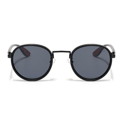 Pilot | Black Round Polarized Sunglasses | Black Lens - PMG6672