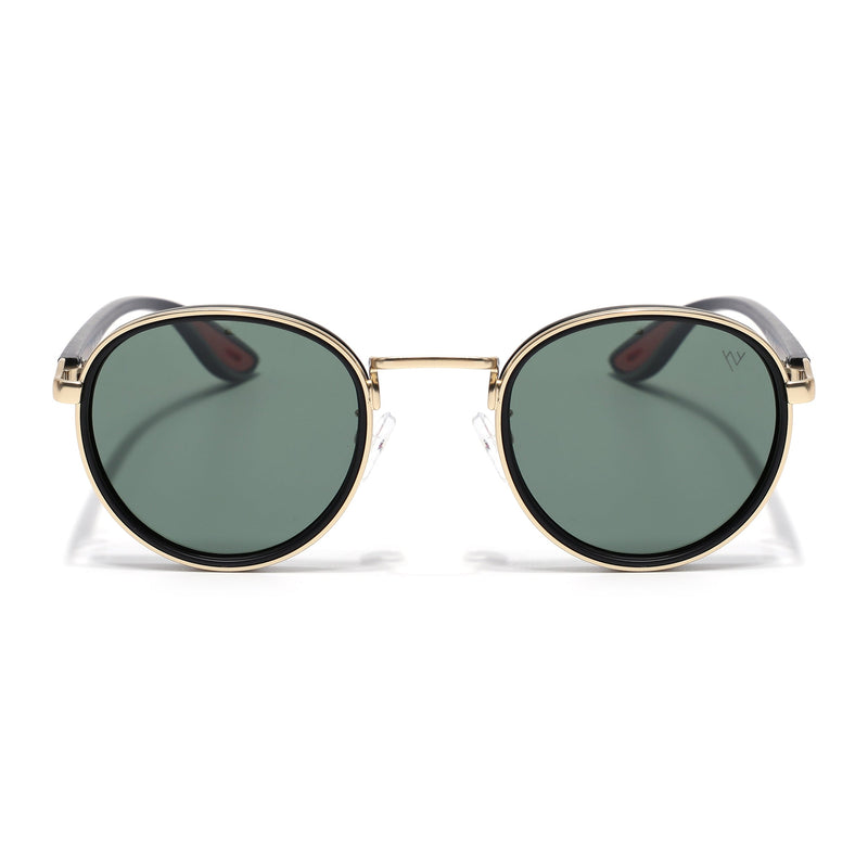 Pilot | Golden Round Polarized Sunglasses | Olive Lens - PMG6675