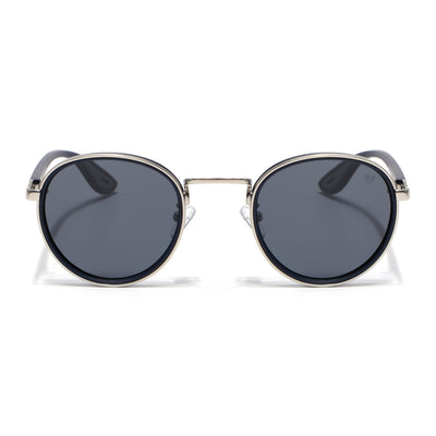 Pilot | Silver Round Polarized Sunglasses | Grey Lens - PMG6677
