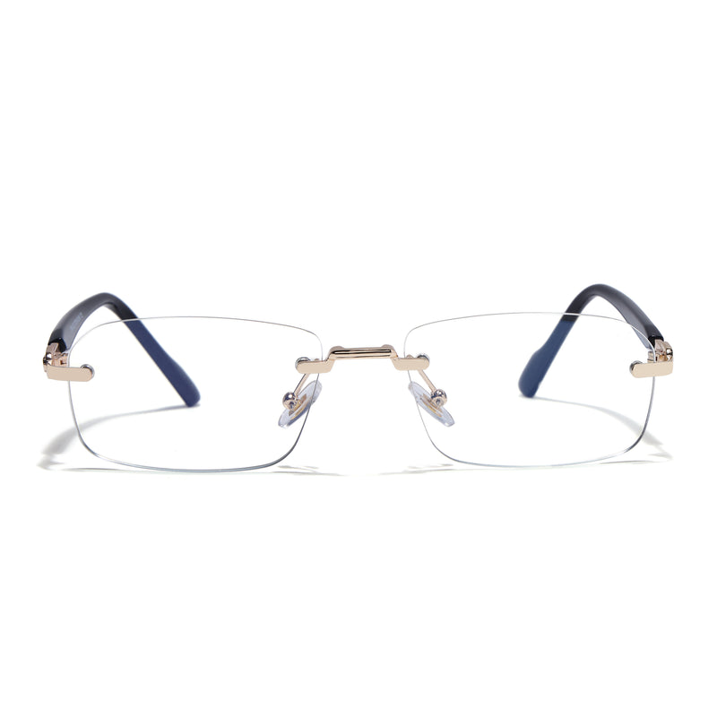 Voyage Golden Rimless Eyeglasses for Men & Women (3012FMG9266)