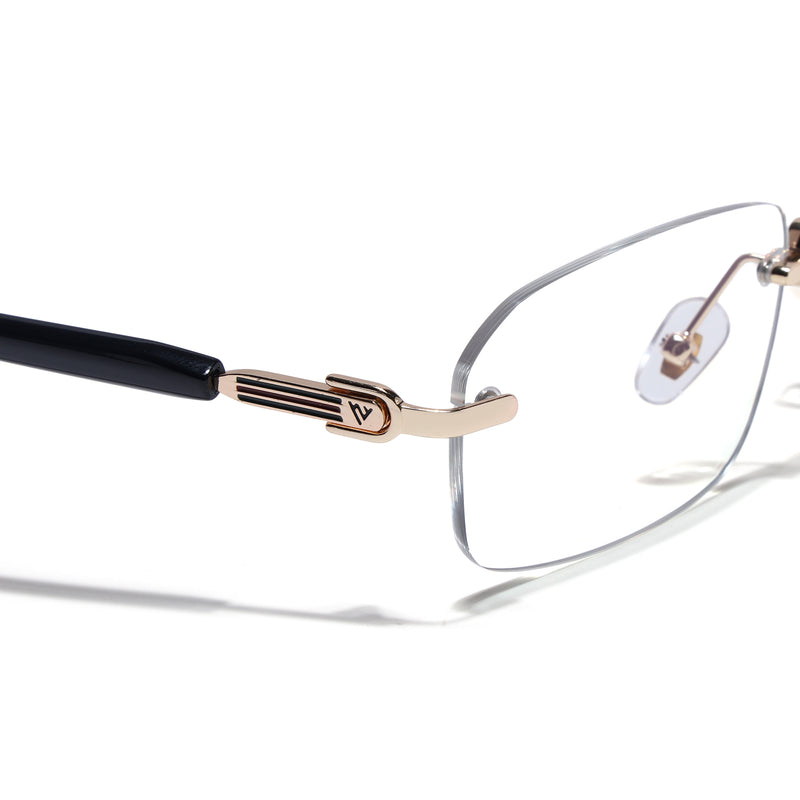 Voyage Golden Rimless Eyeglasses for Men & Women (3012FMG9266)