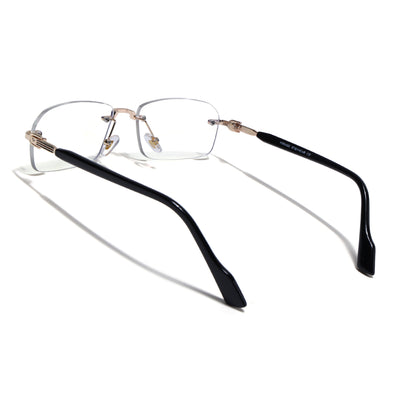 Voyage Golden Rimless Eyeglasses for Men & Women (3012FMG9266)