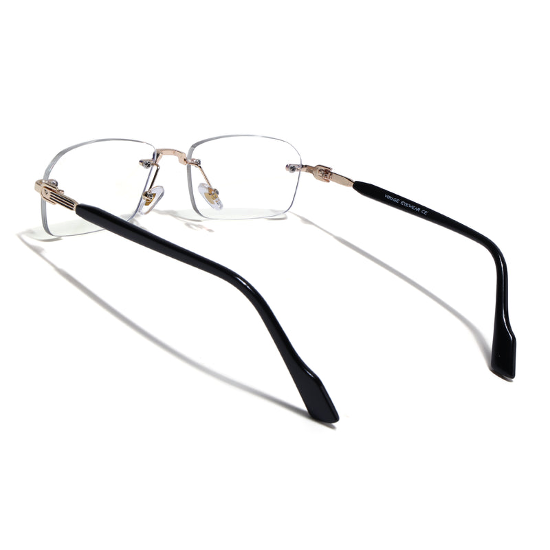 Voyage Golden Rimless Eyeglasses for Men & Women (3012FMG9266)