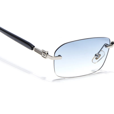 Satan | Sapphire Blue Rimless Sunglasses | Silver Frame - MG6621