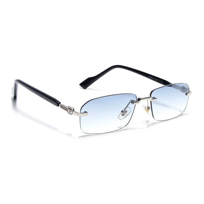 Satan | Sapphire Blue Rimless Sunglasses | Silver Frame - MG6621