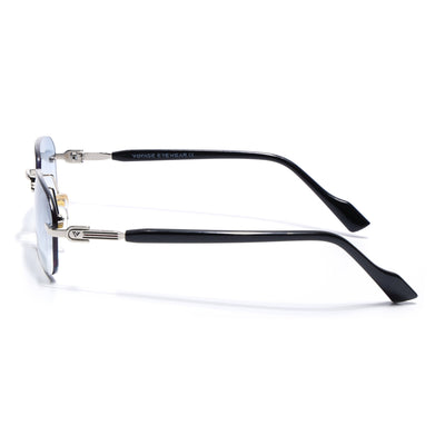 Satan | Sapphire Blue Rimless Sunglasses | Silver Frame - MG6621