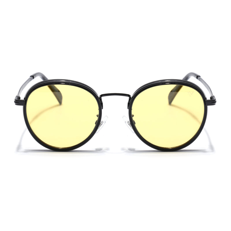 Captain | Yellow Tint Round Polarized Sunglasses - PMG7251