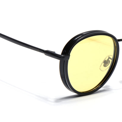 Captain | Yellow Tint Round Polarized Sunglasses - PMG7251