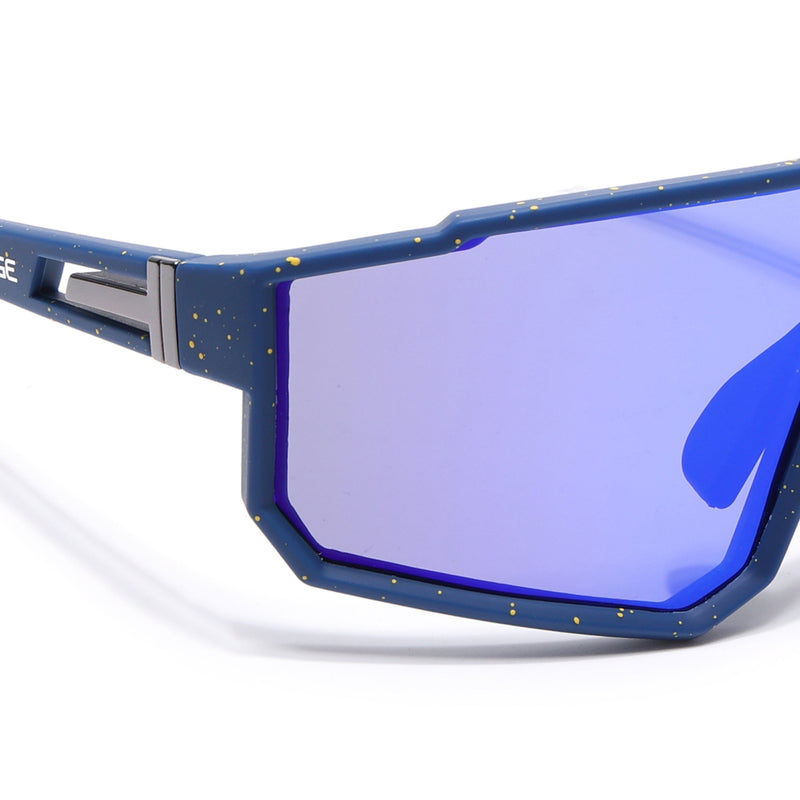 Drift Voyage Wrap Around Sunglasses (Multicolor Lens | Blue Frame - PMG6057)