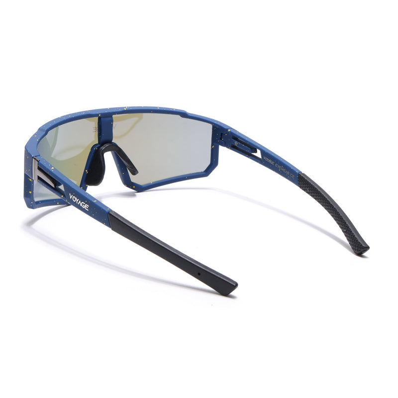 Drift Voyage Wrap Around Sunglasses (Multicolor Lens | Blue Frame - PMG6057)