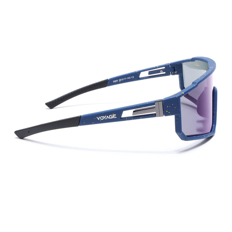 Drift Voyage Wrap Around Sunglasses (Multicolor Lens | Blue Frame - PMG6057)