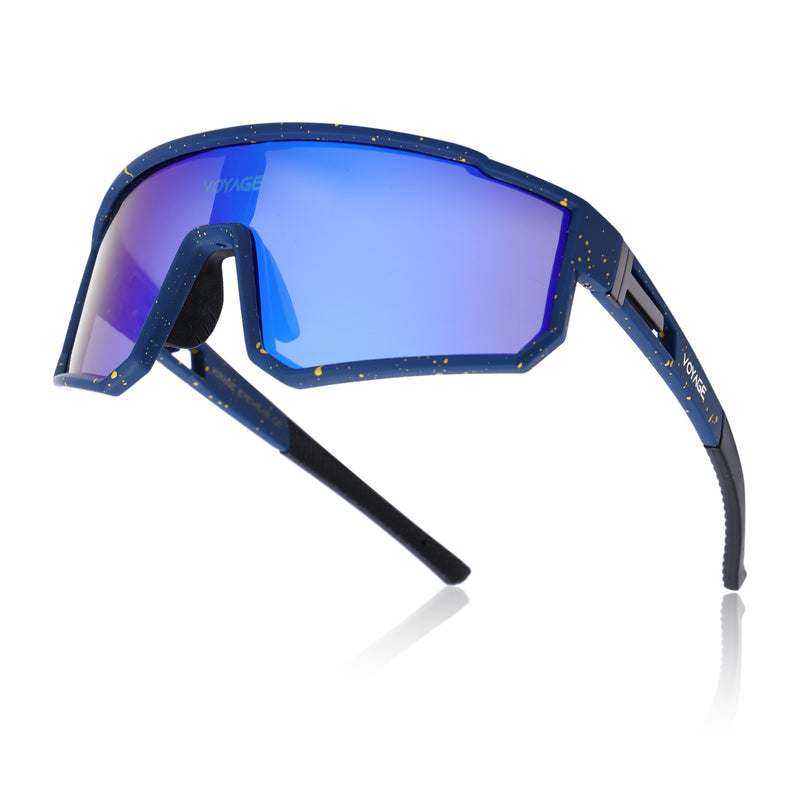 Drift Voyage Wrap Around Sunglasses (Multicolor Lens | Blue Frame - PMG6057)