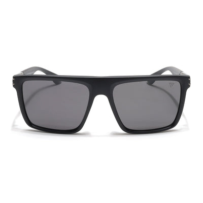 PolarZ | Matt Black Square Polarized Sunglasses | Black Lens - PMG6592