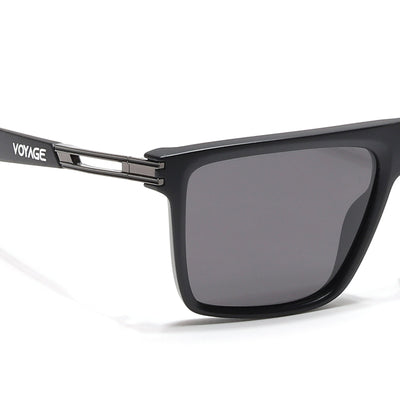 PolarZ | Matt Black Square Polarized Sunglasses | Black Lens - PMG6592