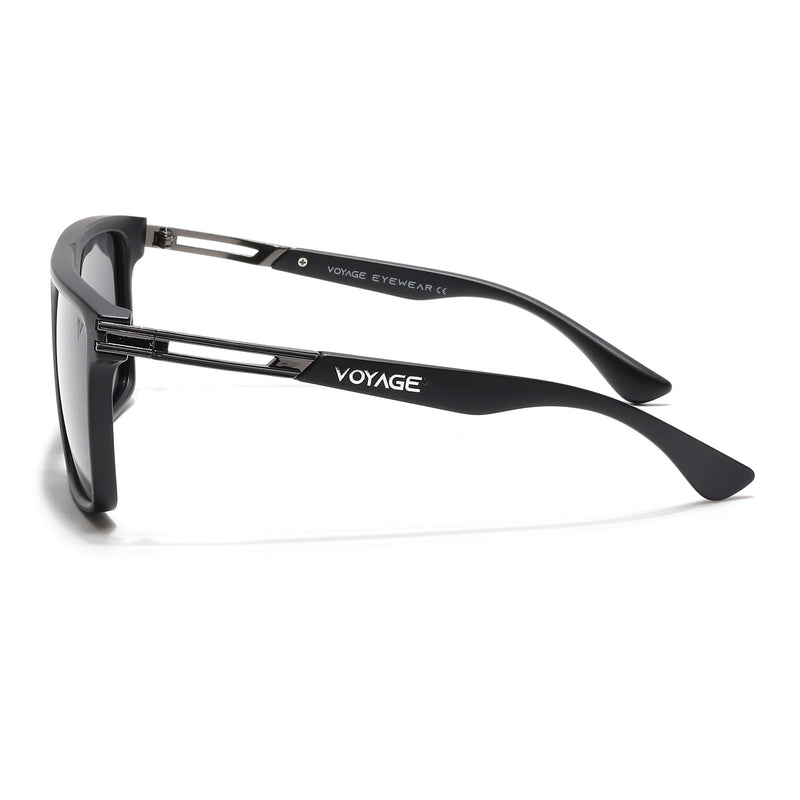 PolarZ | Matt Black Square Polarized Sunglasses | Black Lens - PMG6592