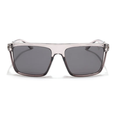 PolarZ | Grey Square Polarized Sunglasses | Black Lens - PMG6594