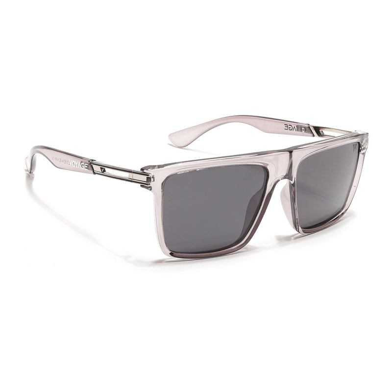 PolarZ | Grey Square Polarized Sunglasses | Black Lens - PMG6594