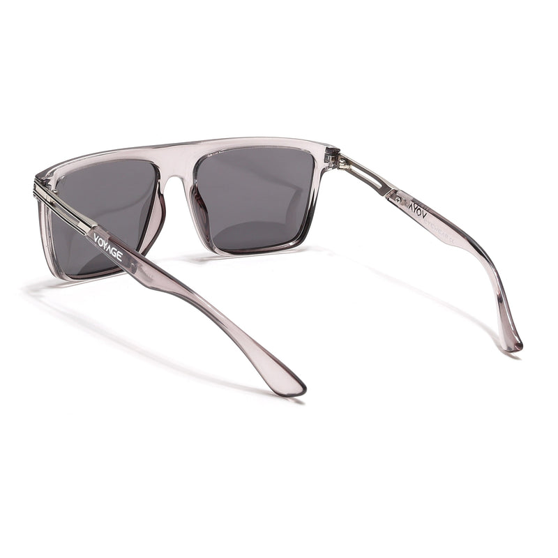 PolarZ | Grey Square Polarized Sunglasses | Black Lens - PMG6594