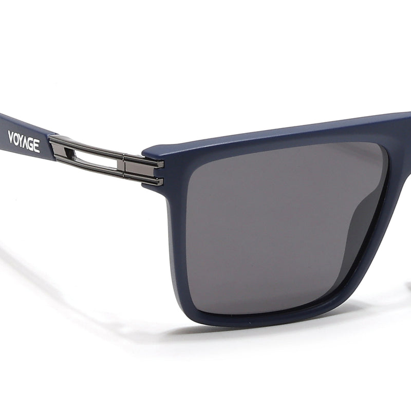 PolarZ | Navy Blue Square Polarized Sunglasses | Black Lens - PMG6595