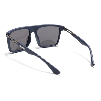 PolarZ | Navy Blue Square Polarized Sunglasses | Black Lens - PMG6595