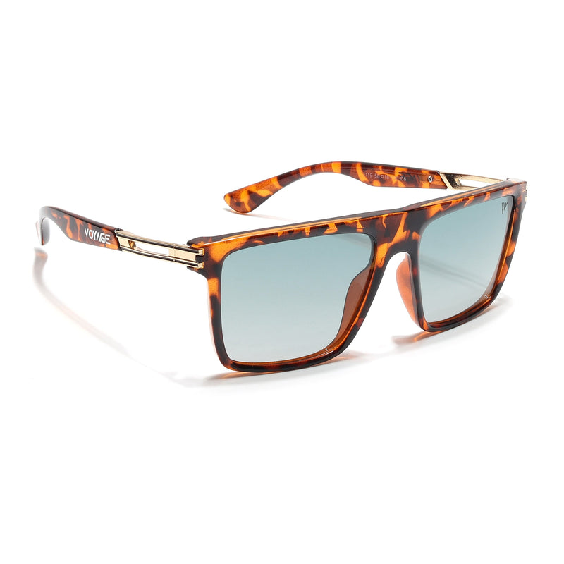 PolarZ | Demi Brown Square Polarized Sunglasses | Light Green & Clear Lens - PMG6596