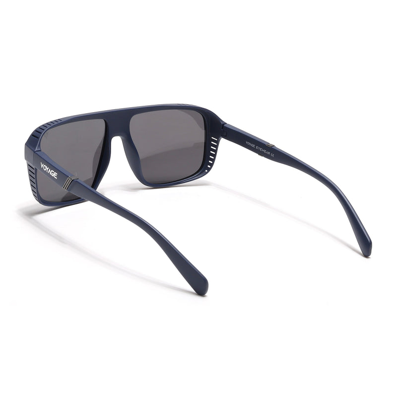 PolarV | Navy Blue Square Polarized Sunglasses | Black Lens - PMG6599