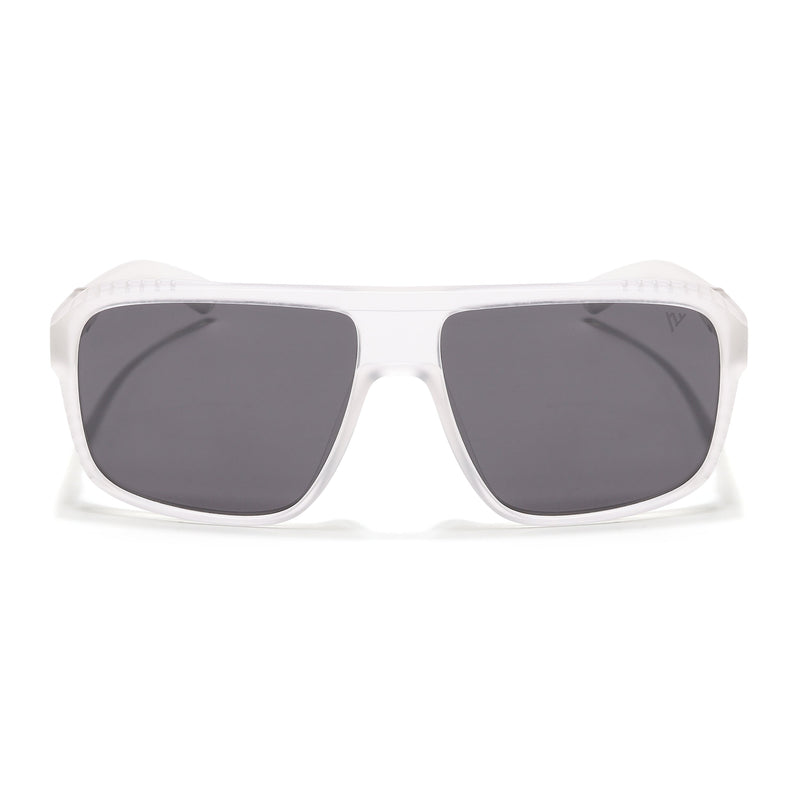 PolarV | Transparent Square Polarized Sunglasses | Black Lens - PMG6600