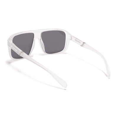 PolarV | Transparent Square Polarized Sunglasses | Black Lens - PMG6600