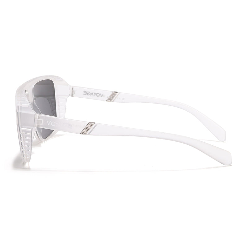 PolarV | Transparent Square Polarized Sunglasses | Black Lens - PMG6600