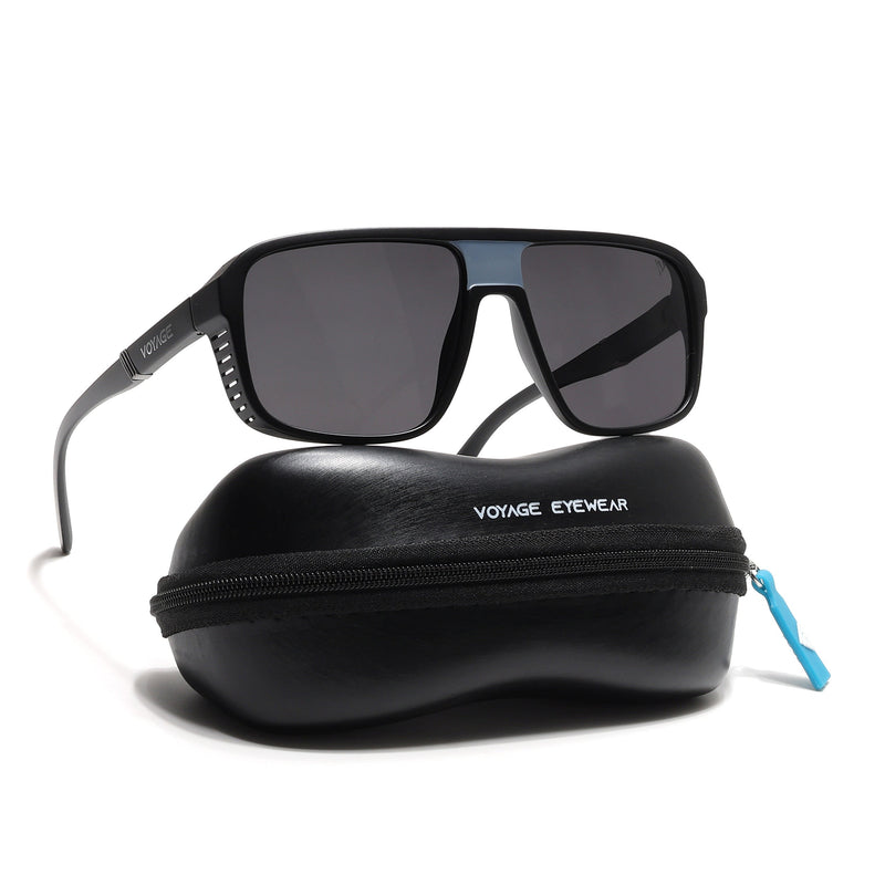 PolarV | Black Square Polarized Sunglasses | Black Lens - PMG6597