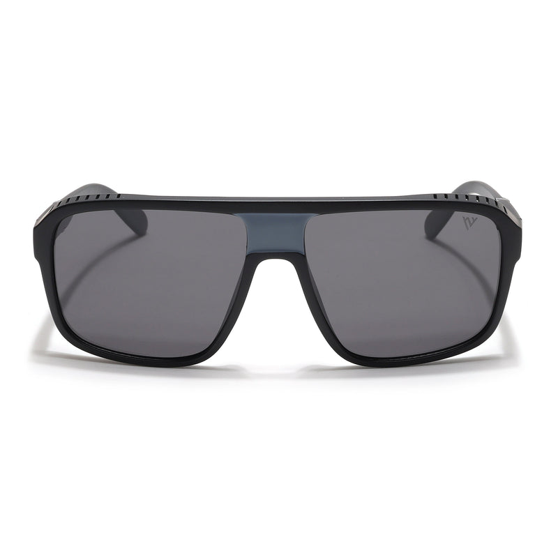 PolarV | Black Square Polarized Sunglasses | Black Lens - PMG6597