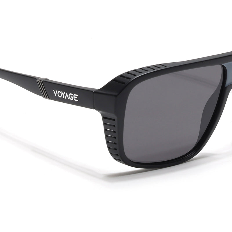 PolarV | Black Square Polarized Sunglasses | Black Lens - PMG6597