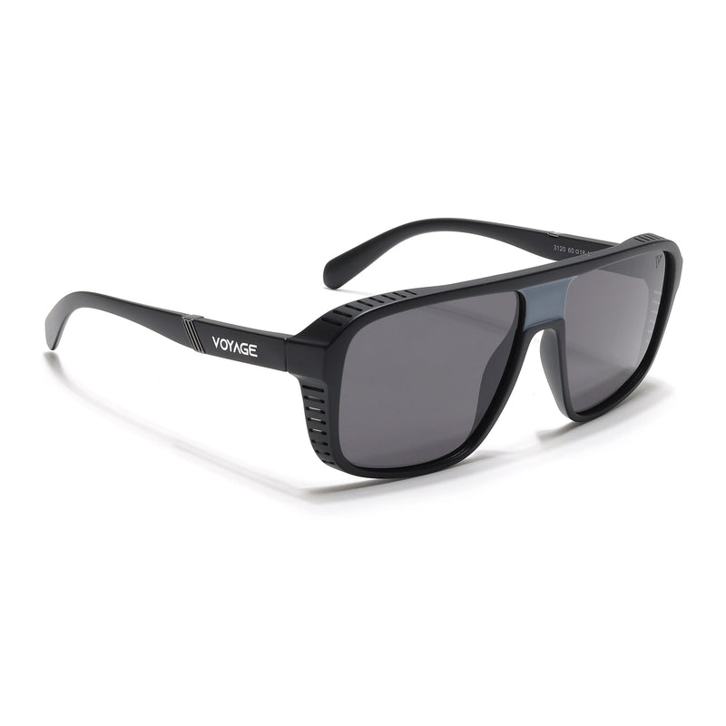 PolarV | Black Square Polarized Sunglasses | Black Lens - PMG6597