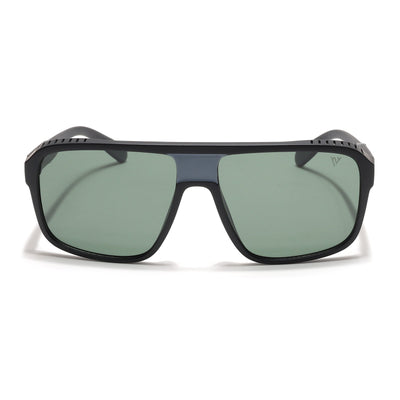 PolarV | Black Square Polarized Sunglasses | Green Lens - PMG6598