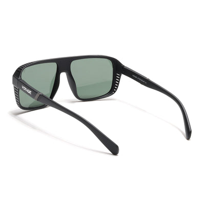 PolarV | Black Square Polarized Sunglasses | Green Lens - PMG6598