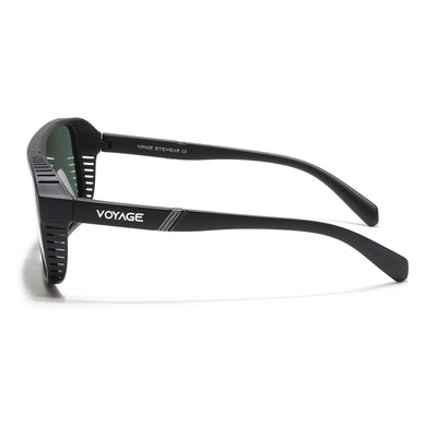 PolarV | Black Square Polarized Sunglasses | Green Lens - PMG6598