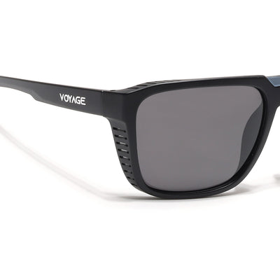 PolarX | Black Square Polarized Sunglasses | Black Lens - PMG6601