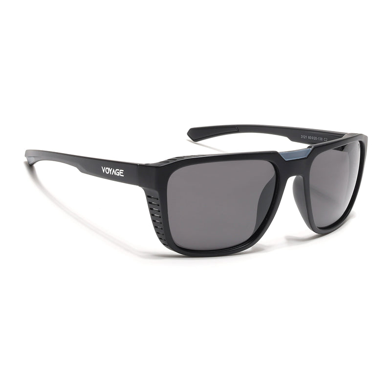 PolarX | Black Square Polarized Sunglasses | Black Lens - PMG6601