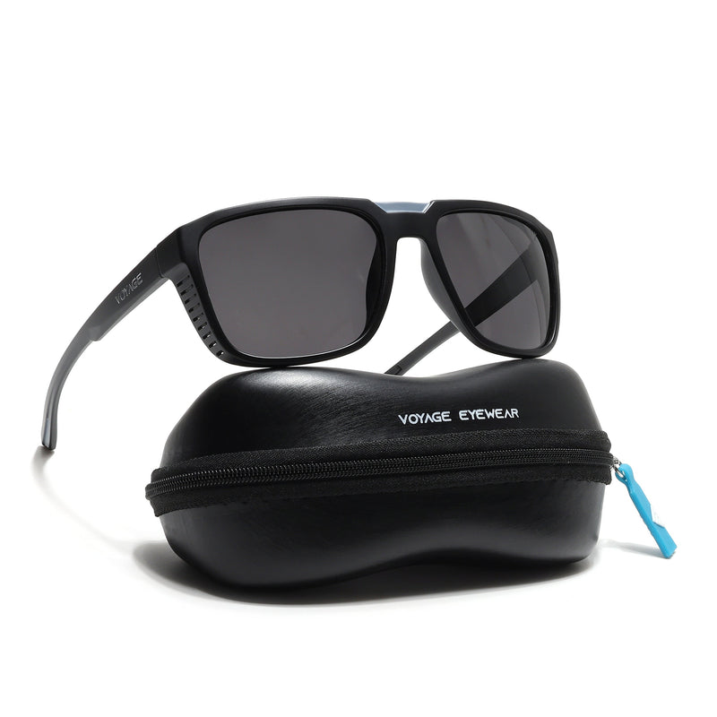 PolarX | Black Square Polarized Sunglasses | Black Lens - PMG6601