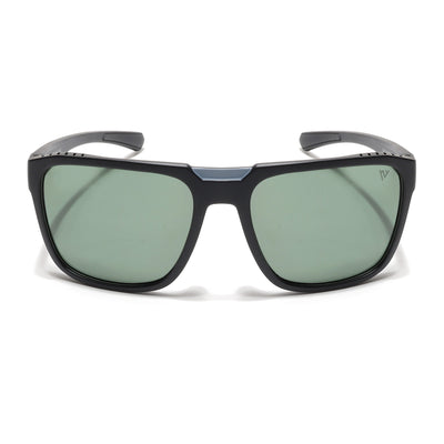 PolarX | Black Square Polarized Sunglasses | Green Lens - PMG6602