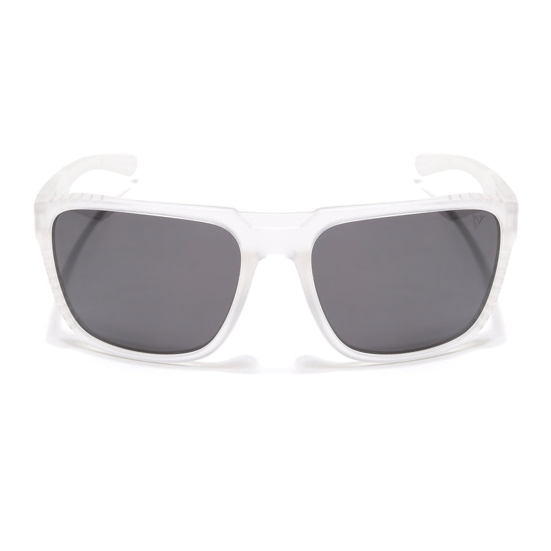 PolarX | Transparent Square Polarized Sunglasses | Black Lens - PMG6604