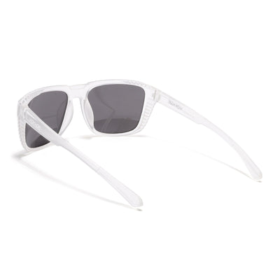 PolarX | Transparent Square Polarized Sunglasses | Black Lens - PMG6604