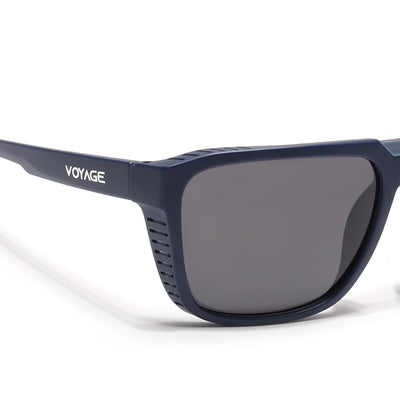 PolarX | Navy Blue Square Polarized Sunglasses | Black Lens - PMG6603