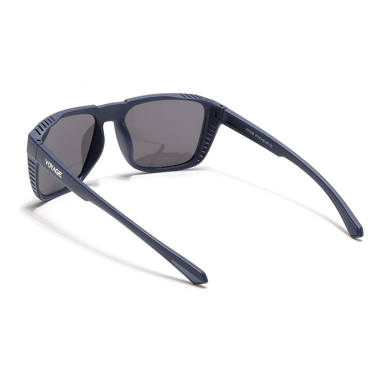 PolarX | Navy Blue Square Polarized Sunglasses | Black Lens - PMG6603